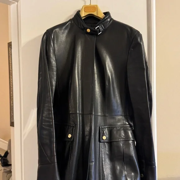 Vintage Gucci Leather Trench Coat - Picture 7 of 7